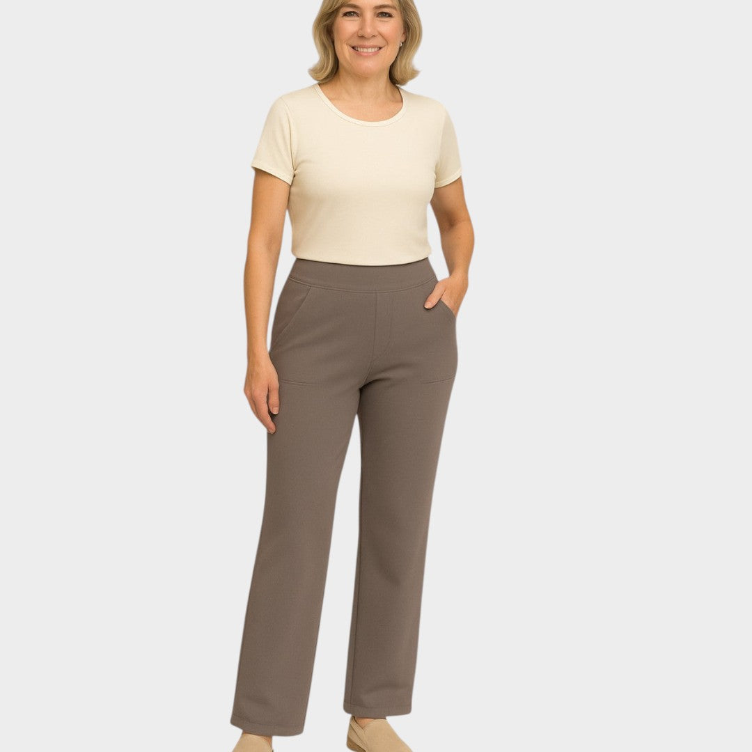 Calista™ | Pantalones de mujer de pierna ancha color marrón