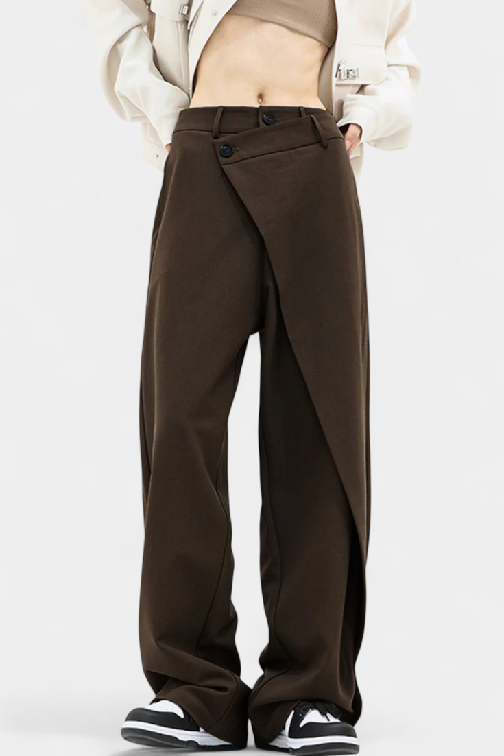Oaklyn Pantalones Rectos con Drapado Moderno