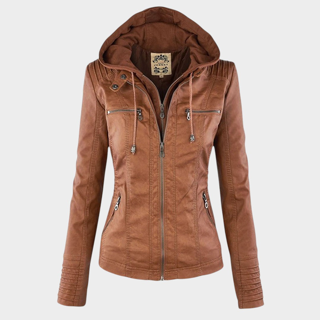 Gia™ | Chaqueta de cuero estilo motorista